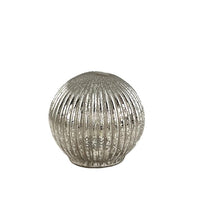 Striped Glass Ball w/ LED Light/Timer 4"