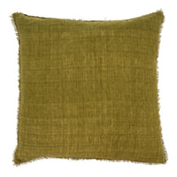 24x24 Lina Linen Pillow Dark Moss