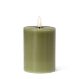 Luxlite Green LED Pillar Candle-3x4"H