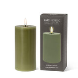 Luxlite Green LED Pillar candle-3x6"H