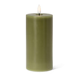 Luxlite Green LED Pillar candle-3x6"H