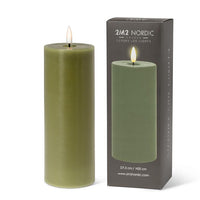 Luxlite Green LED Pillar Candle-3x8"H