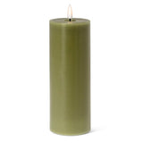 Luxlite Green LED Pillar Candle-3x8"H