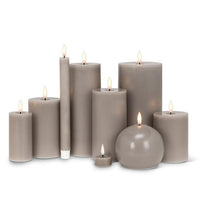 Luxlite Grey LED Pillar Candle-3x4"H