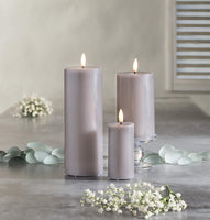 Luxlite Grey LED Pillar Candle-3x6"H