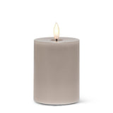 Luxlite Grey LED Pillar Candle-3x4"H