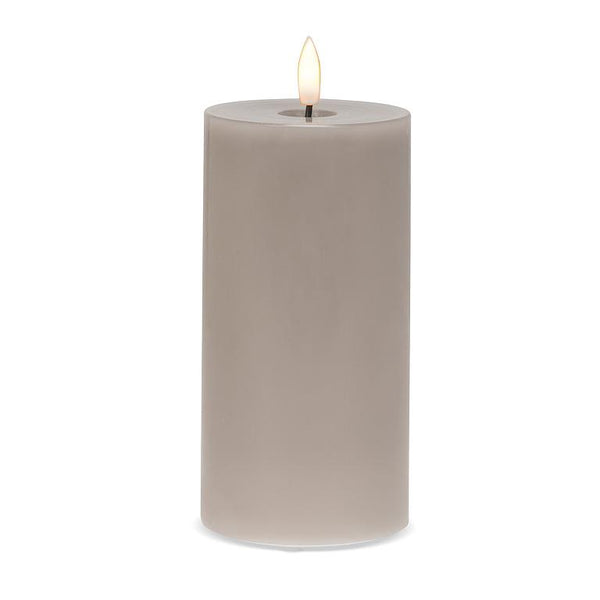 Luxlite Grey LED Pillar Candle-3x6"H