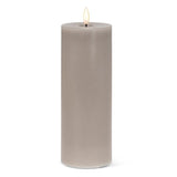 Luxlite Grey LED Pillar Candle-3x8"H