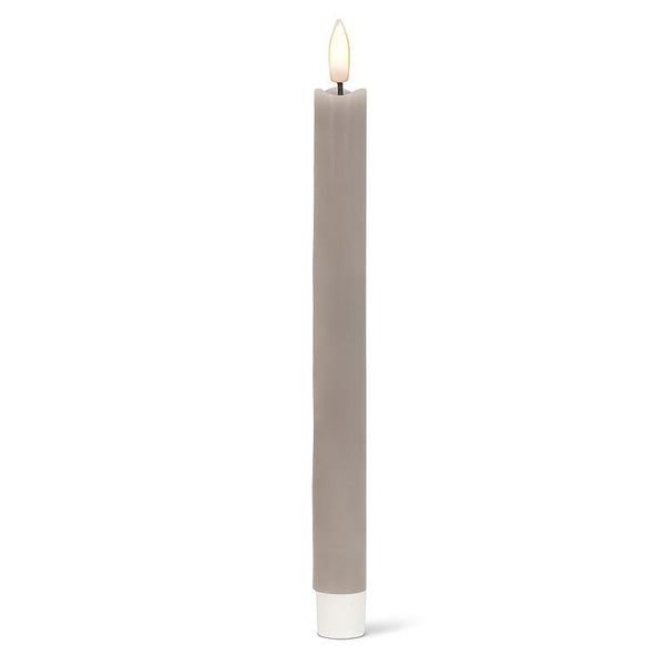 Luxlite S/2 Grey LED Taper Candle-9.5"H