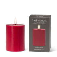 Luxlite Red LED Pillar Candle-3x4"H