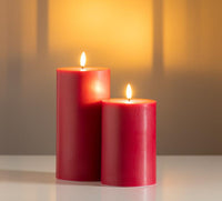 Luxlite Red Pillar LED Candle-3x6"H