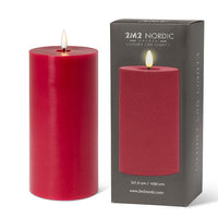 Luxlite Red LED PIllar Candle-4x8"H