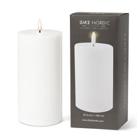 Luxlite White LED Pillar Candle-4x8"H