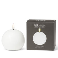 Luxlite White LED Ball Candle-4"D