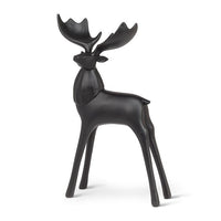 Lg Modern Deer w/Wide Antler-Blk-11"H