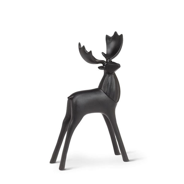 Sm Modern Deer w/Wide Antler-Blk-9"H