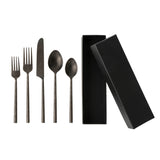 Tides Flatware Tumbled Black 5pc