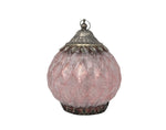 Lantern Pink Round Led 15X19Cm