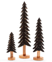 Pinewood Black Tabletop Trees S/3