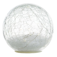 Globe Crackle Glass w/Lights/Snow 6"