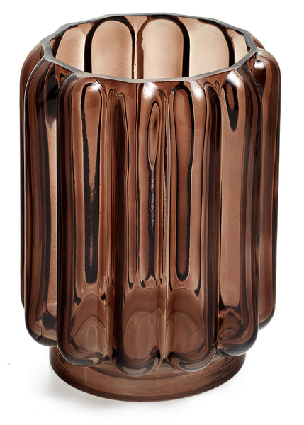 Hawkins Brown Glass Candle Holder