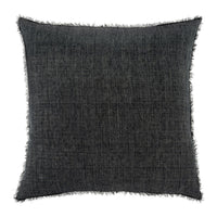 24x24 Lina Linen Pillow Charcoal