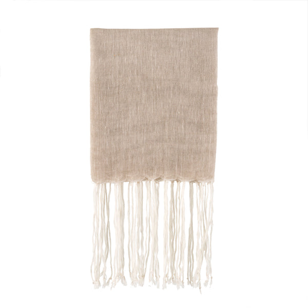 Fringed Linen Throw Natural