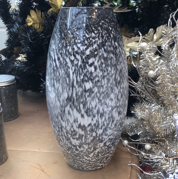 6inx12in Glass Vase - Blk